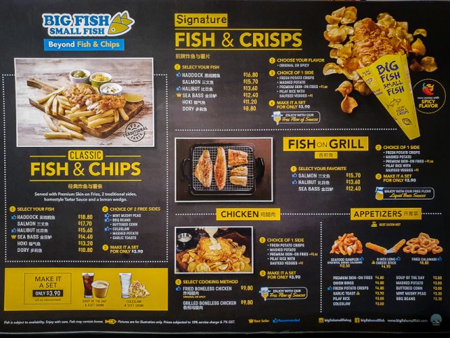 Big Fish Small Fish Menu