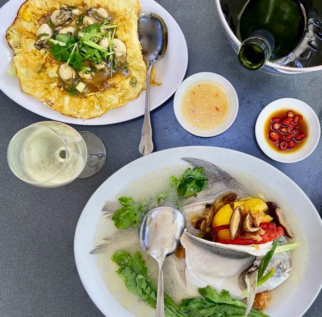 Pomfret and Oyster Omelette at Ah Orh Seafood Restaurant
