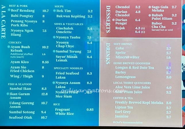 TingKat PeraMakan Thomson Plaza Menu