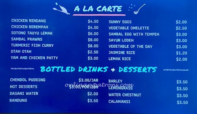 Lemak Boys @ Shaw Centre - Nasi Lemak Menu