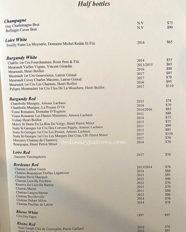 Nicolas Le Restaurant - wine by glass