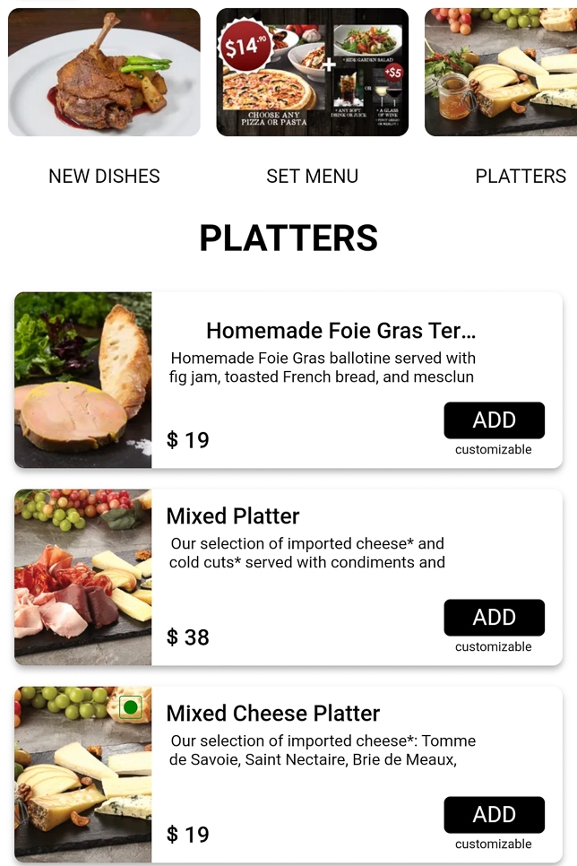 Wine Connection Bistro Menu