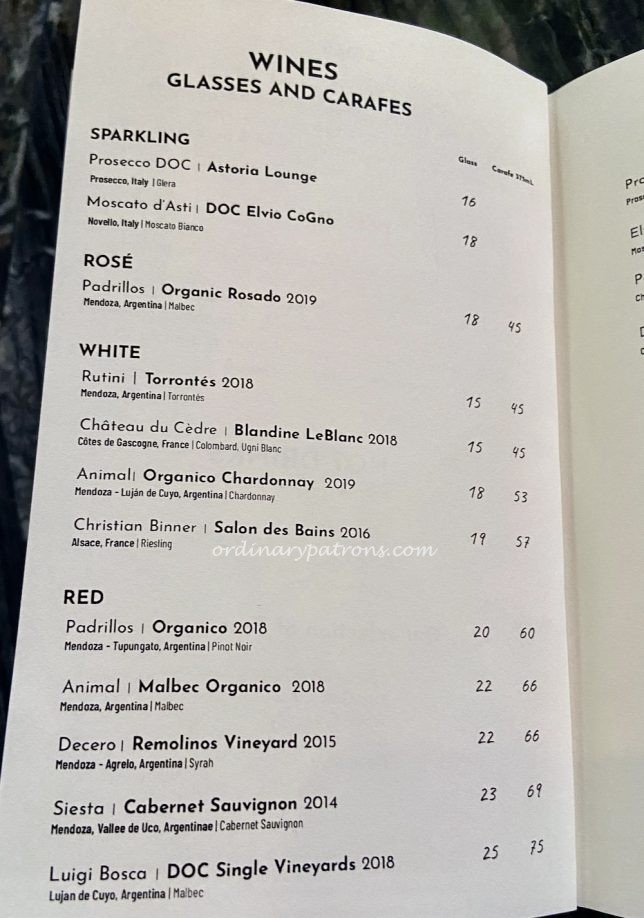 Bochinche Restaurant Amoy Street Wine List