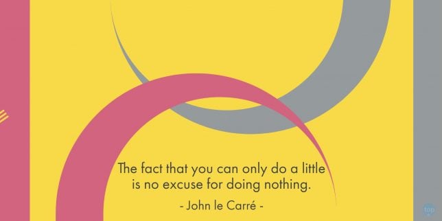 The fact that you can only do a little is no excuse for doing nothing. - John le Carré
quote
