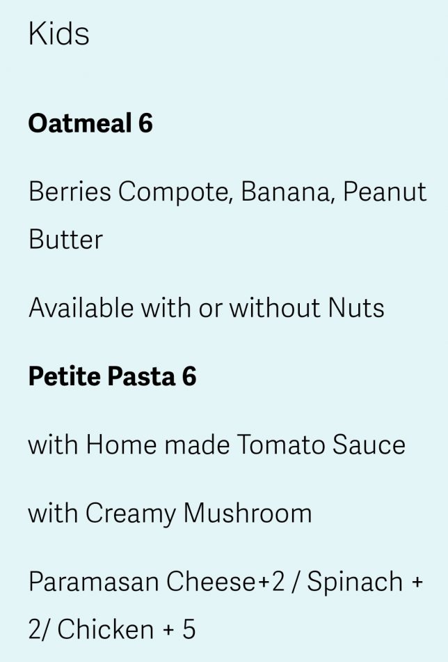 East Coast Commune Kids Menu