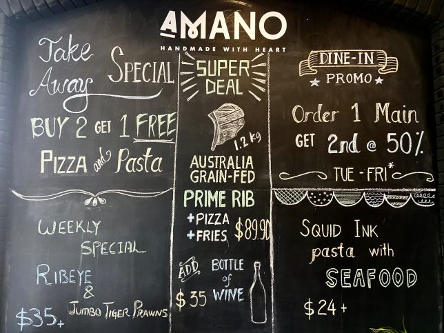 Amano Bukit Timah Italian Restaurant Special Deal