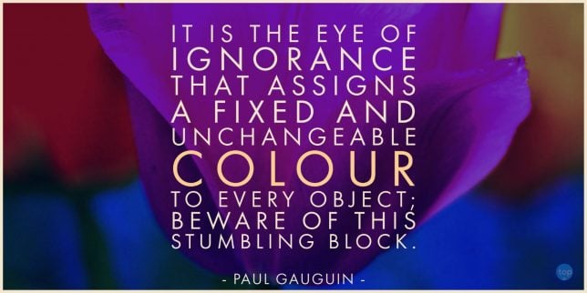 It is the eye of ignorance that assigns a fixed and unchangeable color to every object; beware of this stumbling block.  - Paul Gauguin