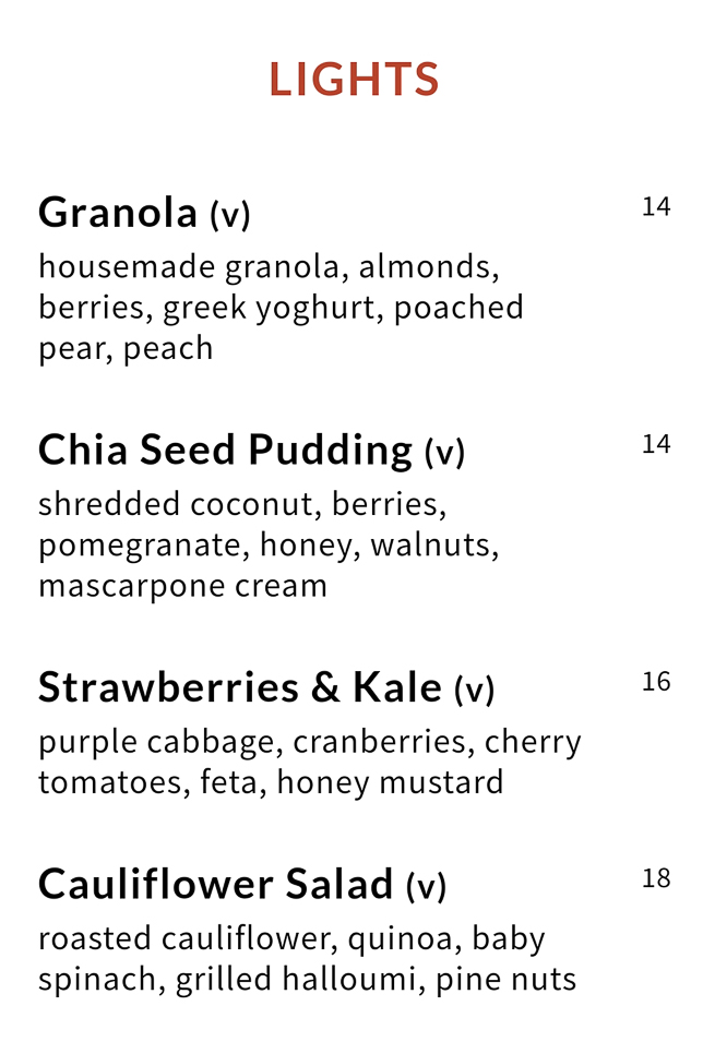 Five Oars Coffee Roasters Cafe Menu