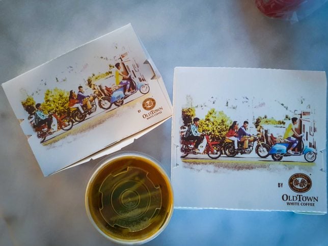 takeaway from OldTown White Coffee East Coast Park