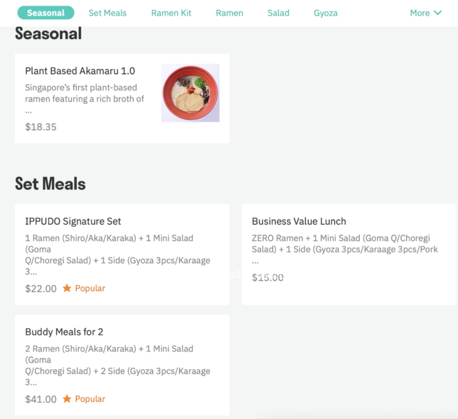 Ippudo Delivery Singapore Menu