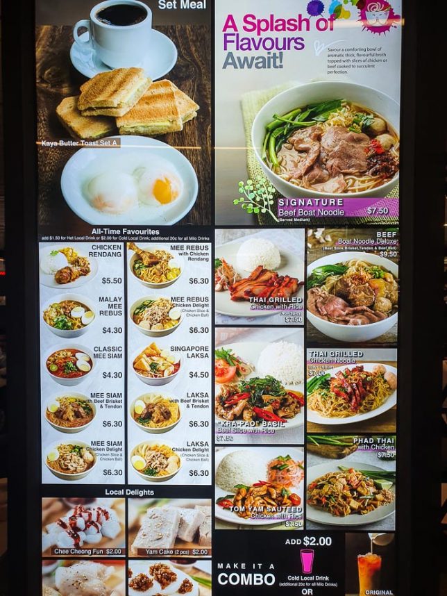 Menu of Kaffe & Toast / Thai Noodle Bar 