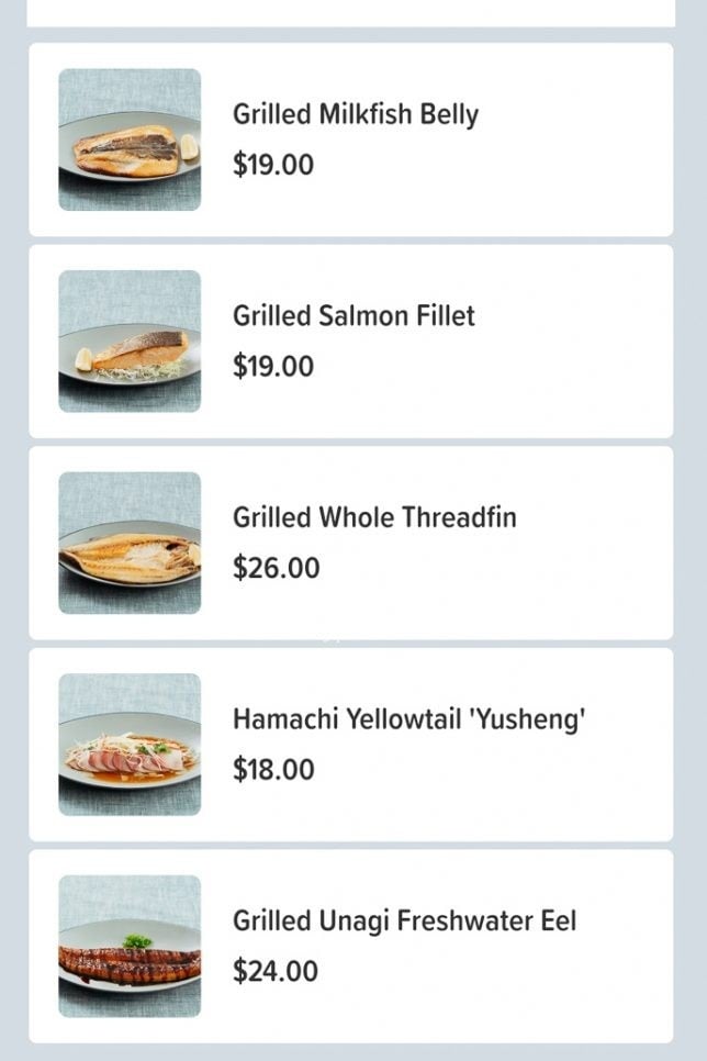 Menu of Milkfish