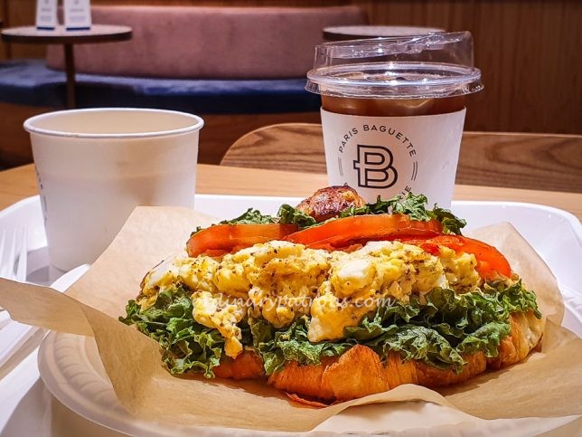 Egg Mayo Croissant Sandwich at Paris Baguette Bakery Café