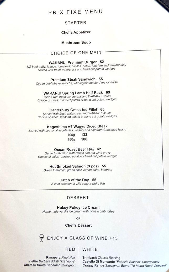 WAKANUI Grill Dining Singapore Menu