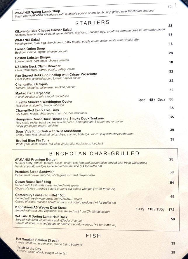 WAKANUI Grill Dining Singapore Lunch