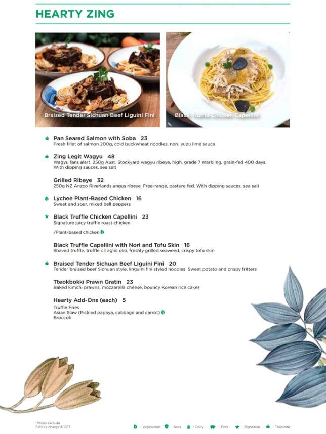 Menu of Zing by Xi Yan & The Social Kitchen at PLQ