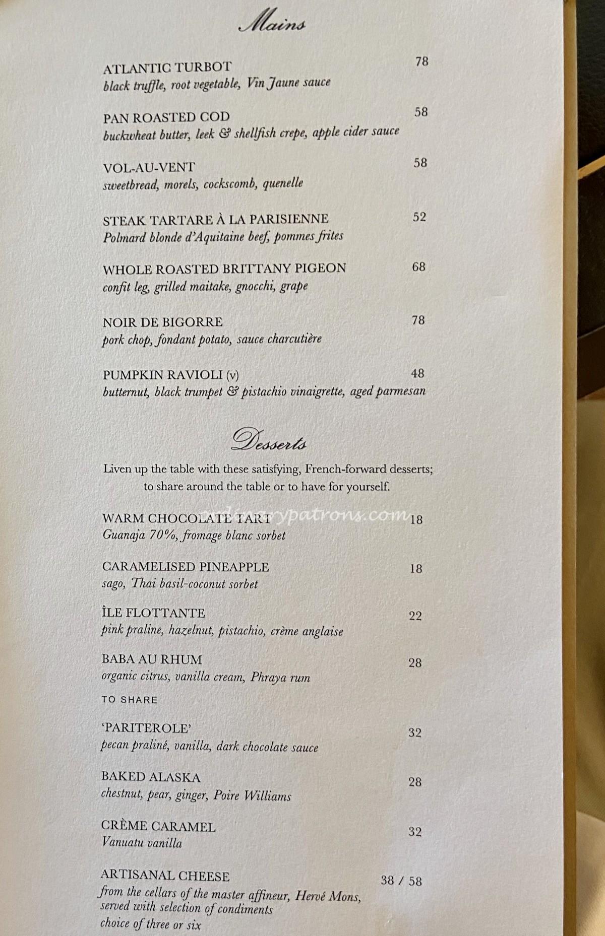 Claudine Restaurant Review Dempsey Menu