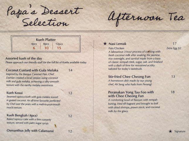 Rempapa Dessert Menu