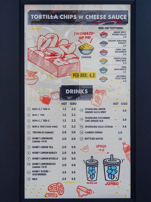 Menu of Super Sub Hotdogs