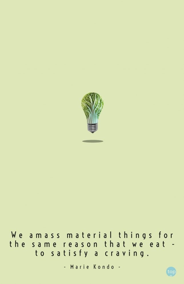 We amass material things for the same reason that we eat - to satisfy a craving. - Marie Kondo
quote