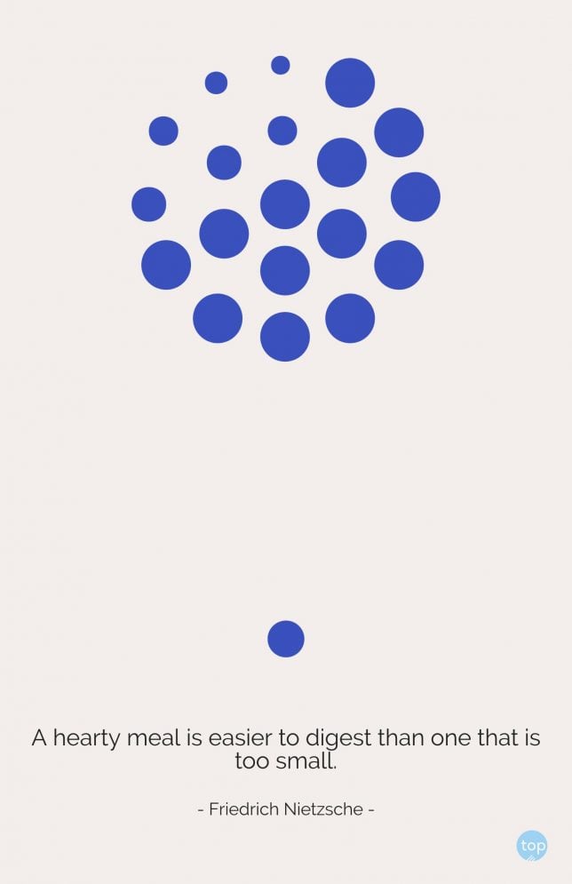 A hearty meal is easier to digest than one that is too small. - Friedrich Nietzsche
quote