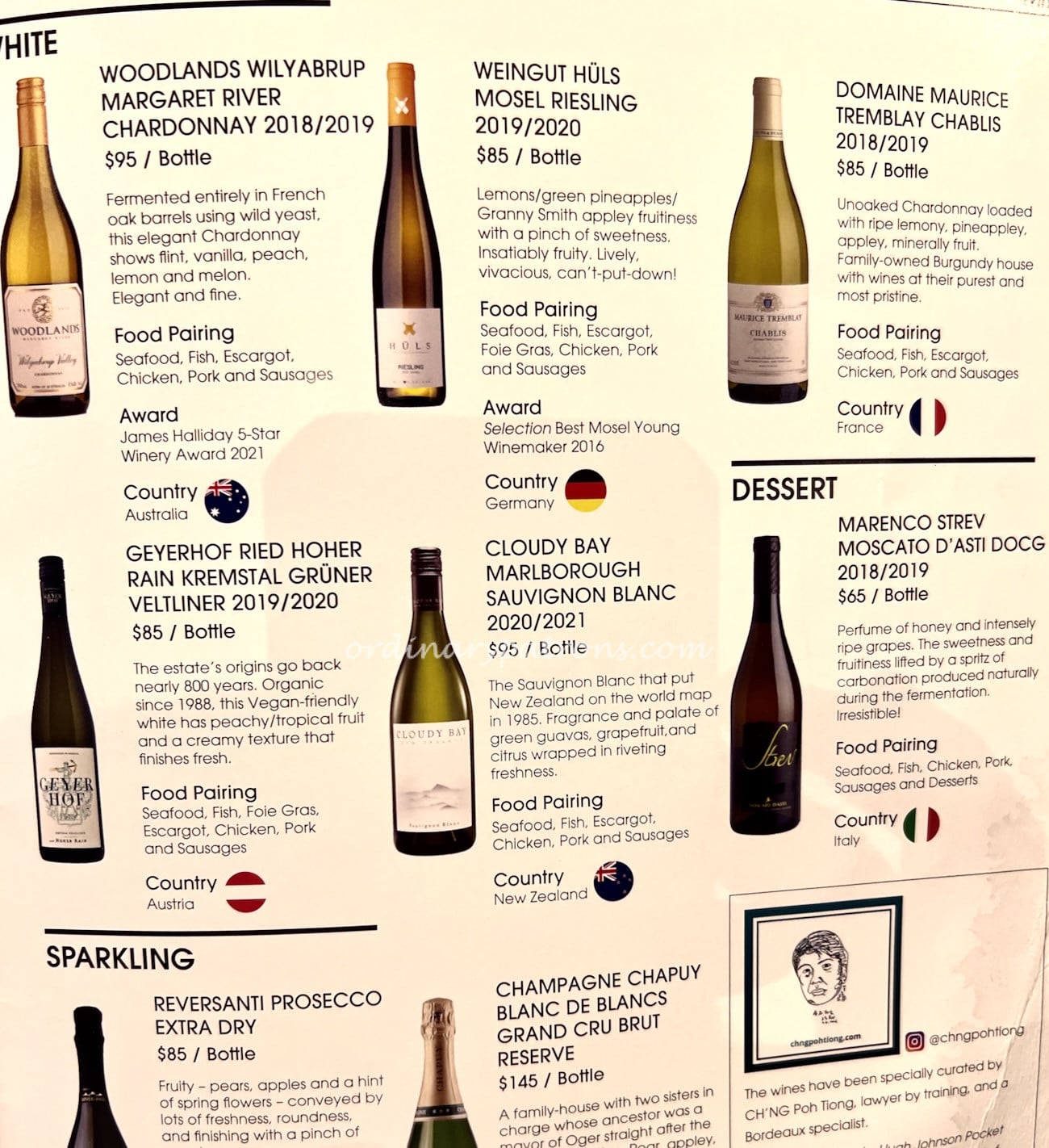 Collin's Wine Menu Prices