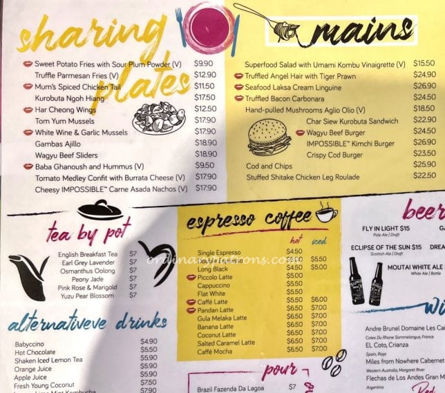 RATIO Ion Orchard Menu