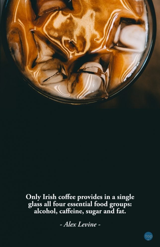 Only Irish coffee provides in a single glass all four essential food groups: alcohol, caffeine, sugar and fat. - Alex Levine
quote
