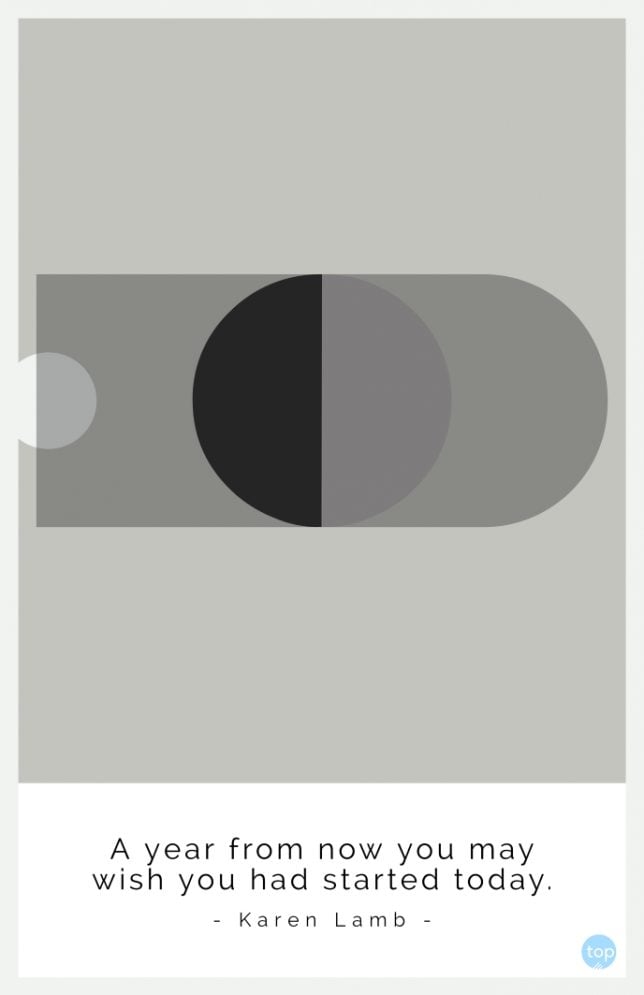 A year from now you may wish you had started today.
Karen Lamb
quote