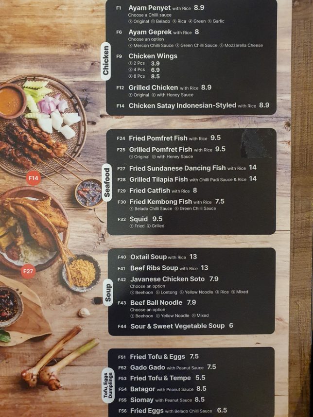 Dapur Penyet menu