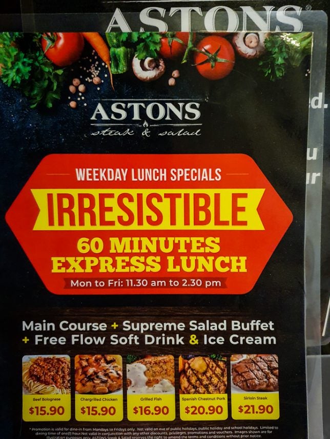 Aston Steak & Salad Specials