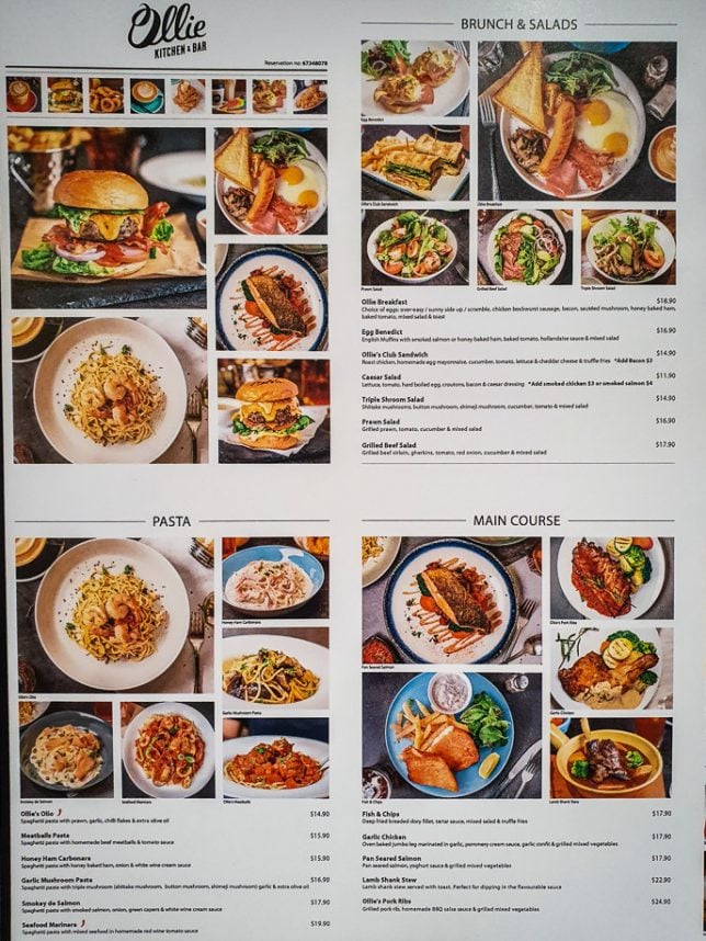 Ollie Kitchen & Bar Menu