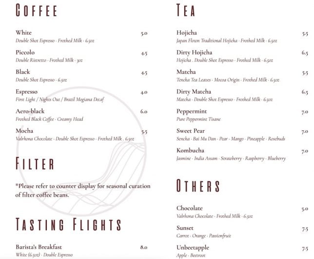 Coexist Hillview Menu