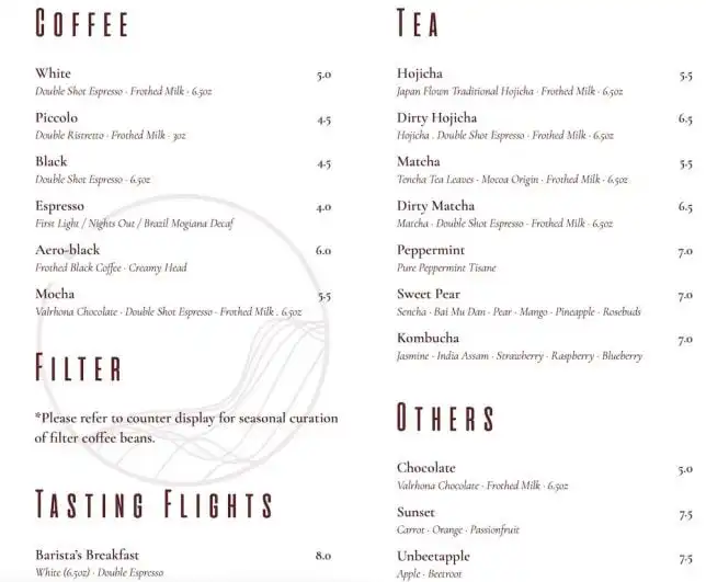 Coexist Hillview Menu