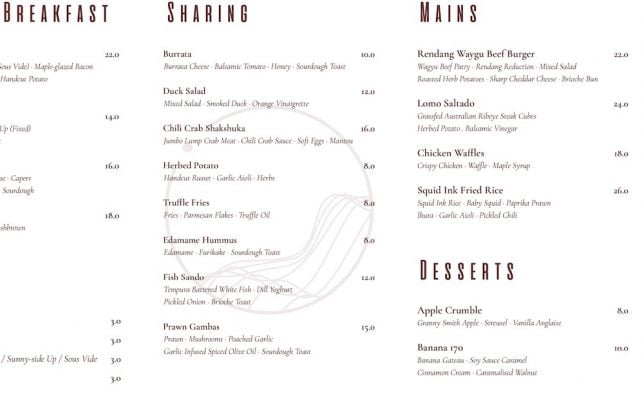 Coexist Hillview Menu