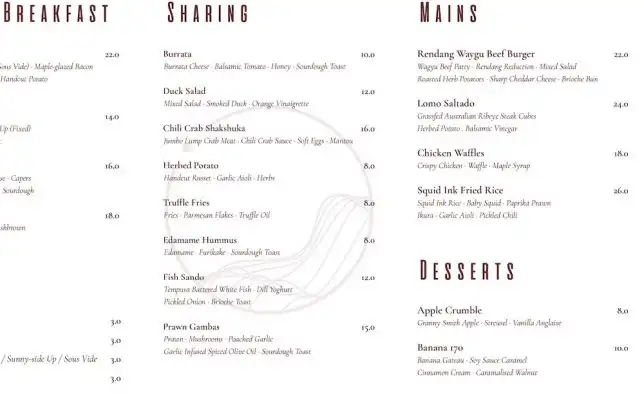 Coexist Hillview Menu