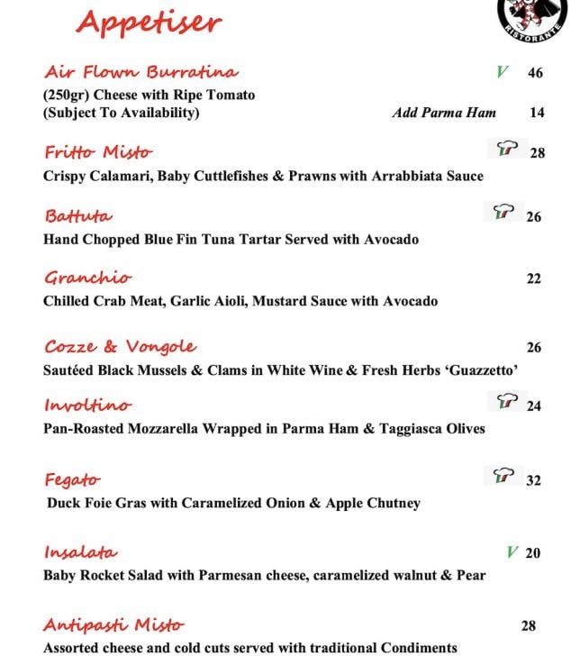 Burlamacco Ristorante East Coast menu