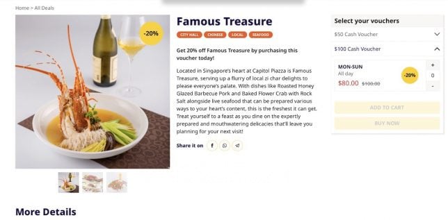 Famous Treasure Chinese Restaurant  Review Chope Voucher