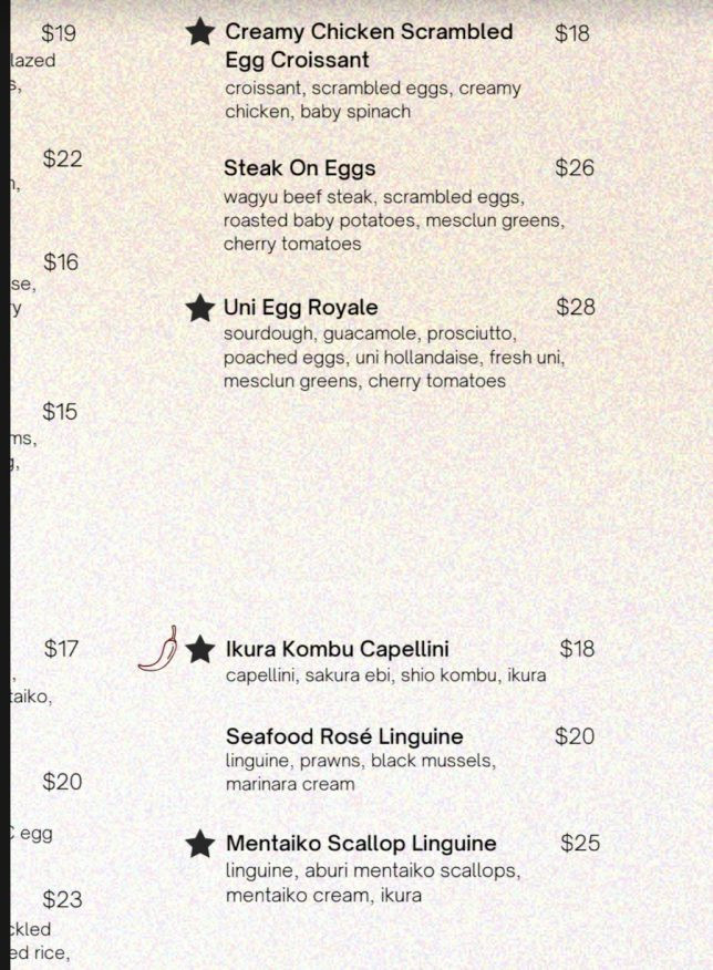 SYIP Farrer Park Cafe Menu