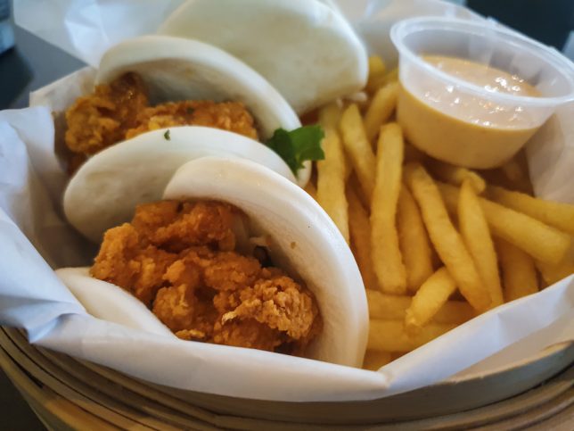 Spicy Karaage Bao at Heijo