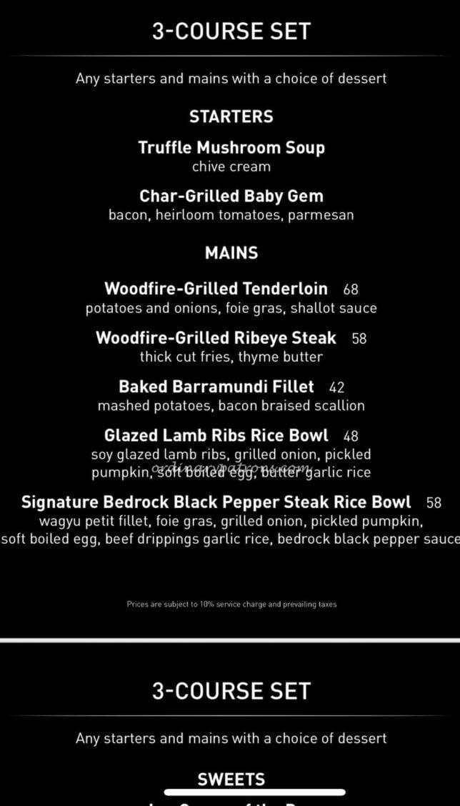 Bedrock Bar & Grill Set Lunch Menu Review