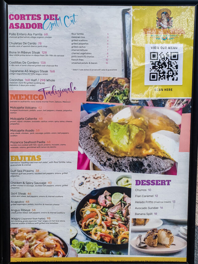 Mamacita Menu