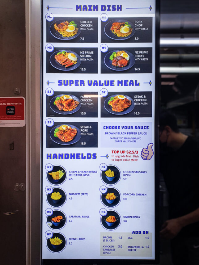 Pang Pang Western Food Menu board