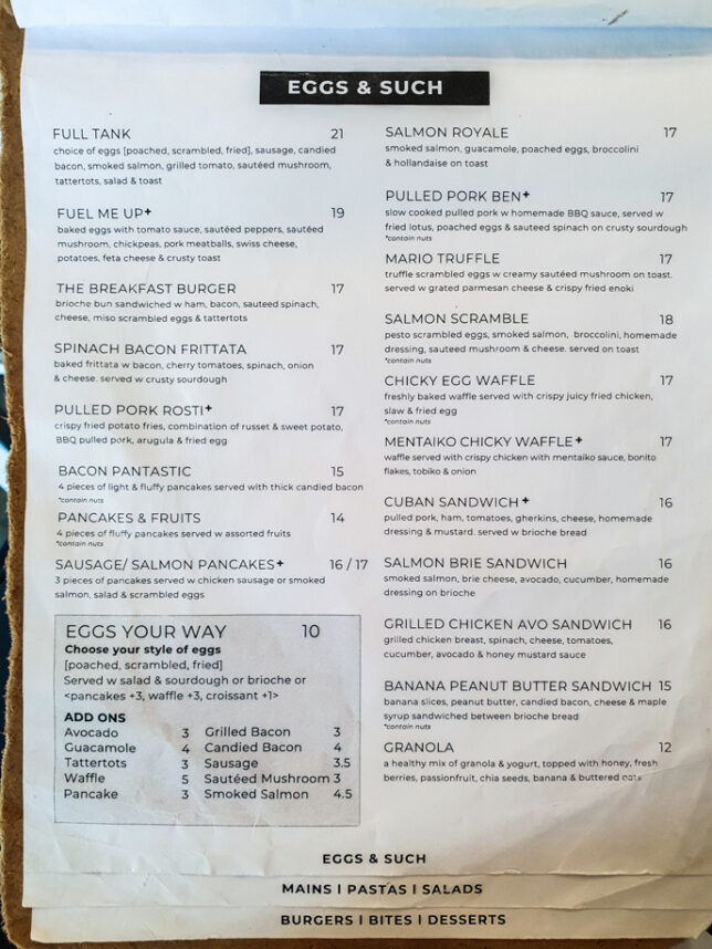 Fuel Plus+ Cafe Menu