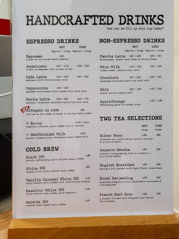 Lunar Rabbit Boulangerie Drinks Menu