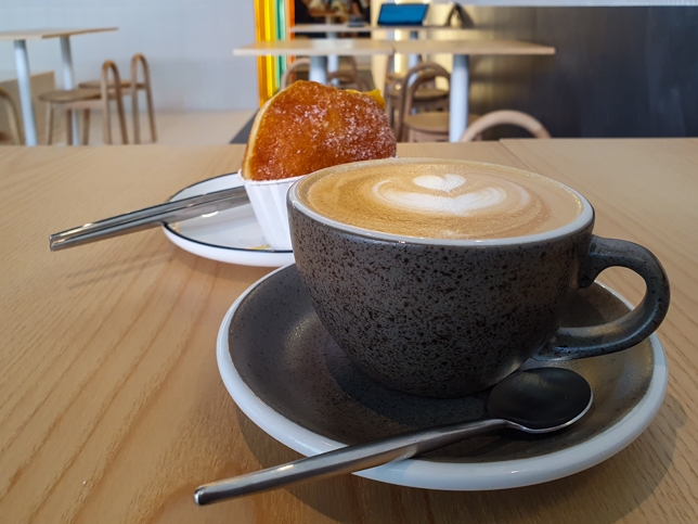 Mr. Holmes Bakehouse donut and coffee