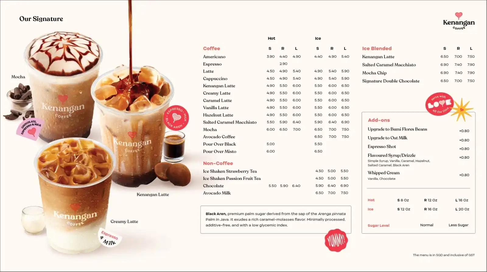 Kenangan Coffee Singapore Menu