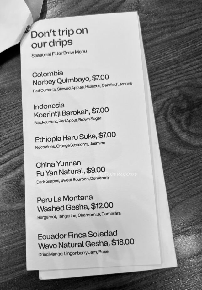 Pocket By Flip Coffee Roasters Menu