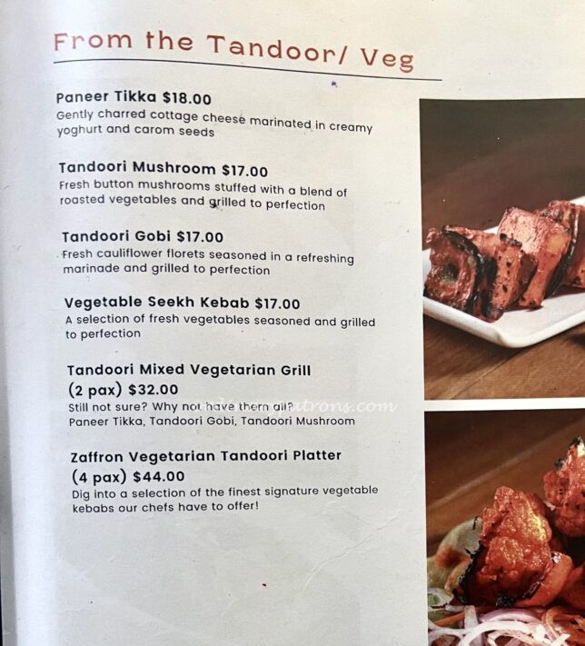 Zaffron Kitchen East Coast Menu