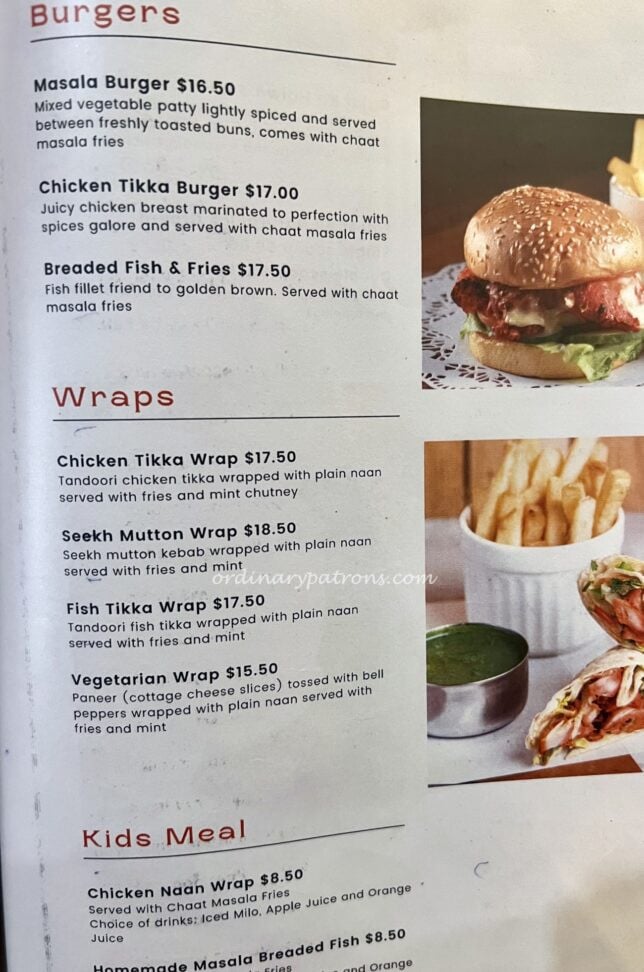 Zaffron Kitchen East Coast Menu